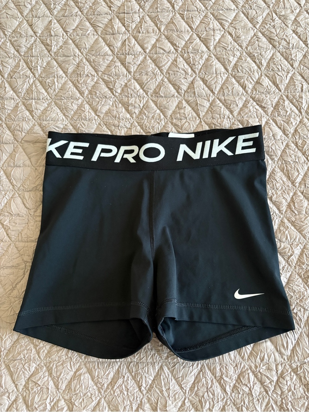 Nike Black Training Shorts with White Swoosh